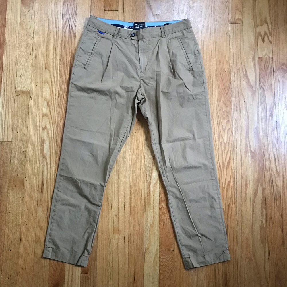 Scotch & Soda Pleated Chino Lightweight Pants 32x27